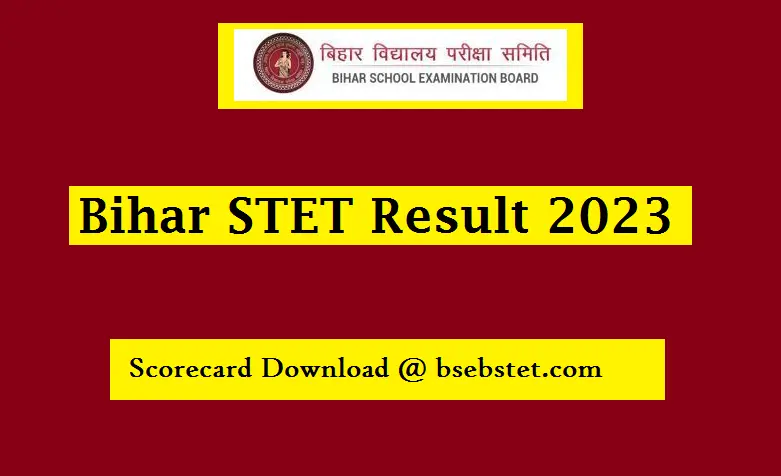 Bihar STET Result 2023 Direct Link 